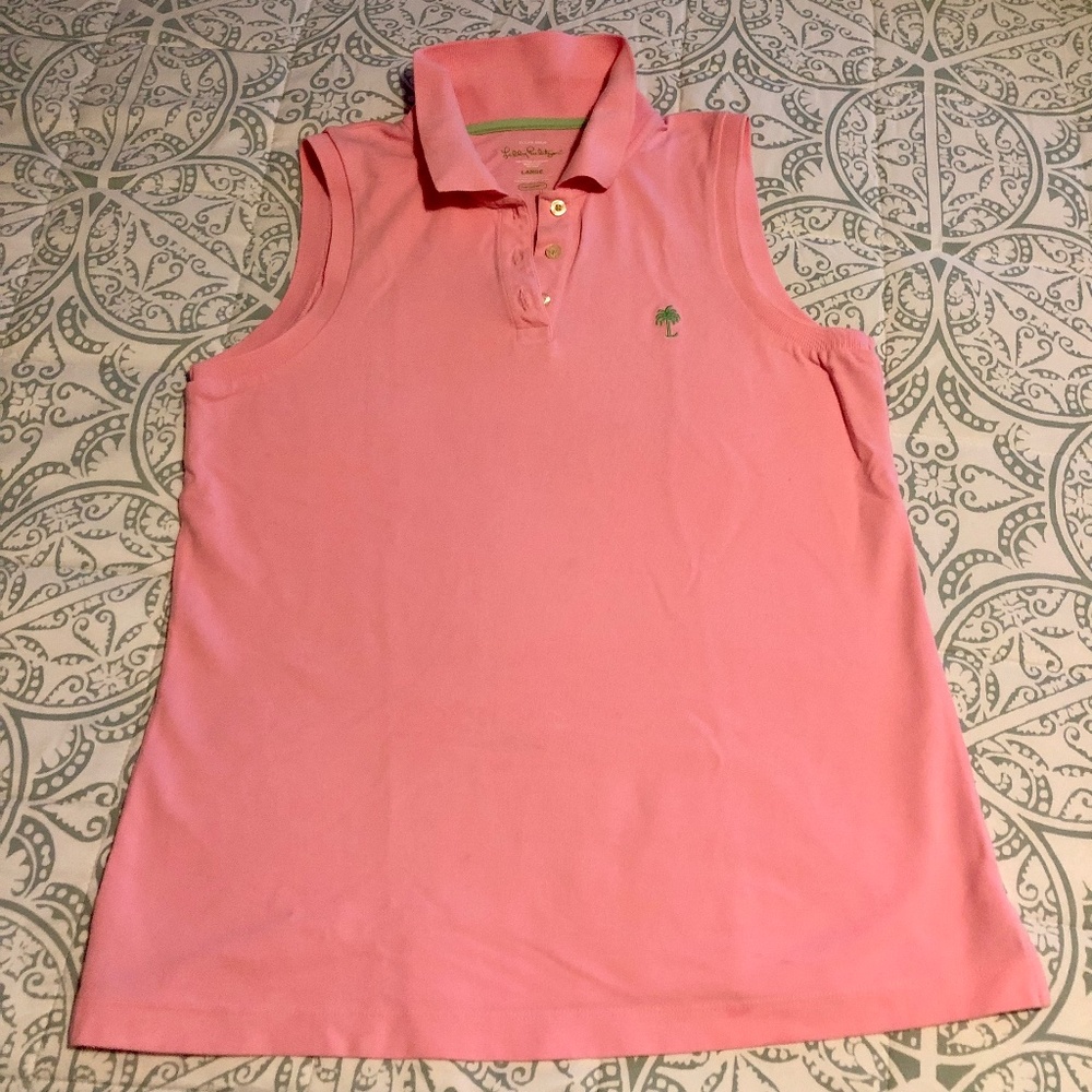 Lilly Pulitzer sleeveless polo style top size Large